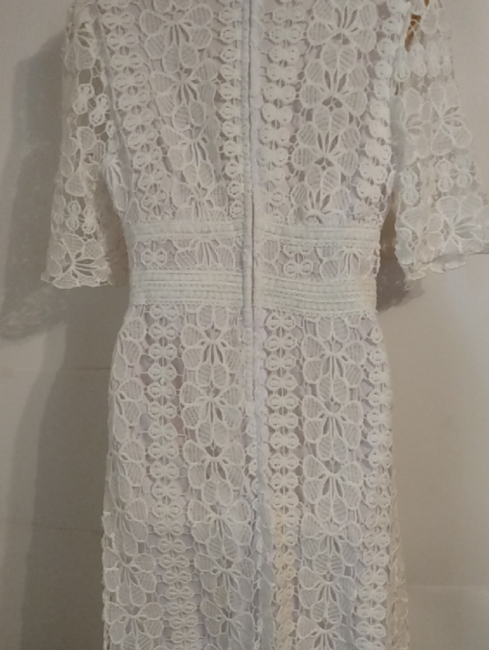 White Lace crochet Boho Bohemian Whimsygoth  Fairy Maxi Dress - Picture 7 of 11